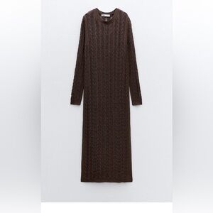 Zara cable knit sweater dress with slip